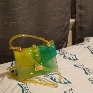 Vibrant Green and Yellow Mini Bag